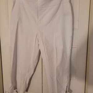 WORTHINGTON Women's Size 1xlarge White Crop Pants Nwot Stretchy Capri Leggings